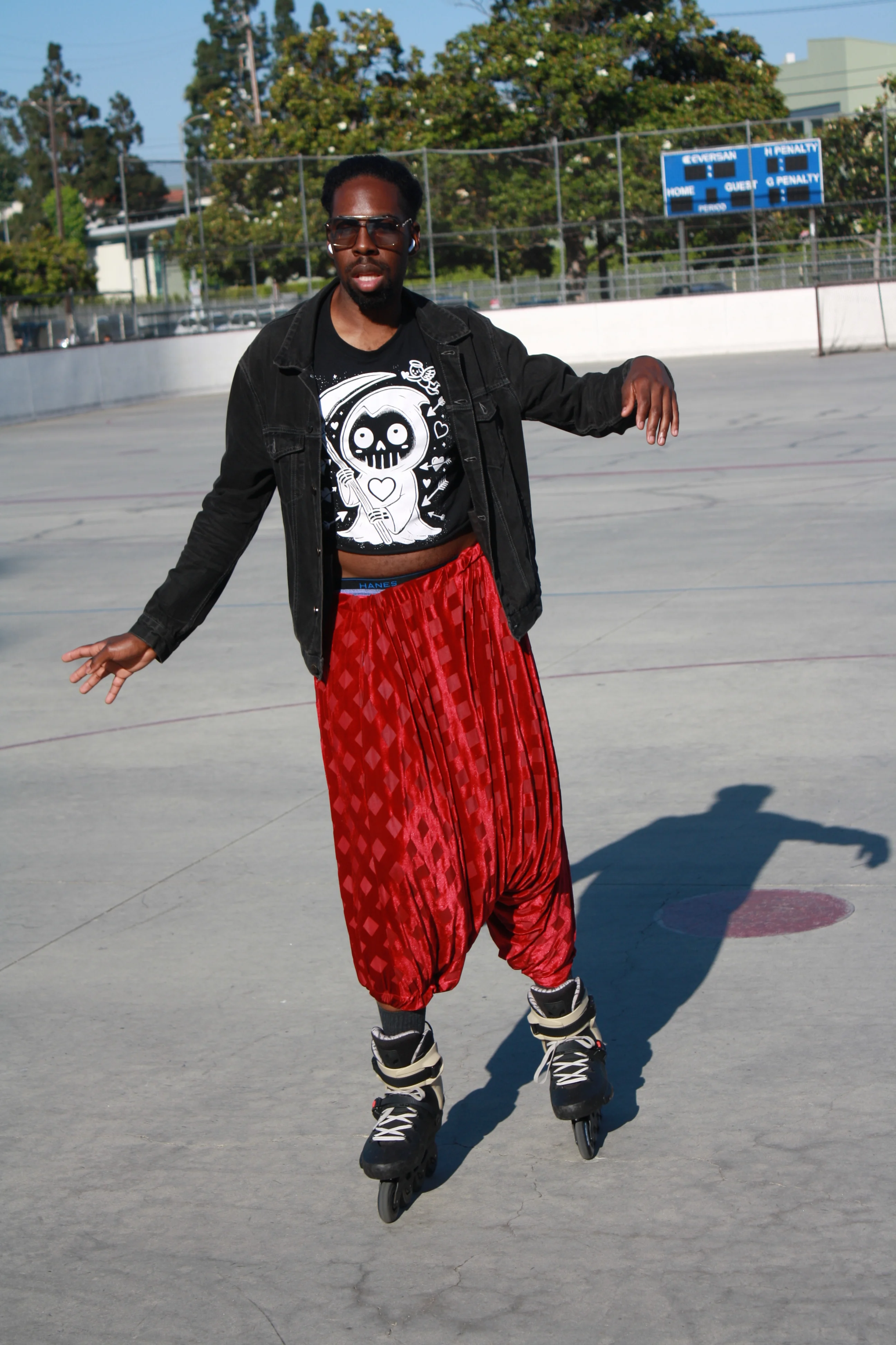 Coco Lavelle skating at an outdoor rink